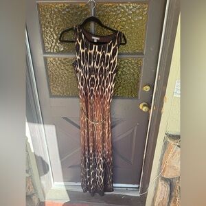 Roz & Ali Animal Print Maxi Dress - Brown and Black